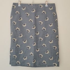 LOFT Floral Side Slits Pencil Skirt Size 6‎